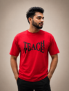 file_00000000274c8230b6571c2654b5c599 Teach Peace Printed Red Cotton T-Shirt